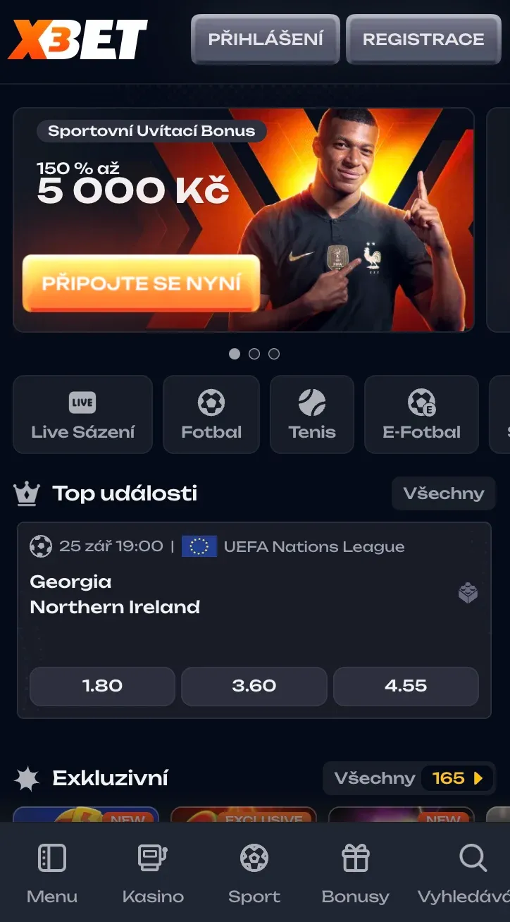 Mobilní hraní na X3bet